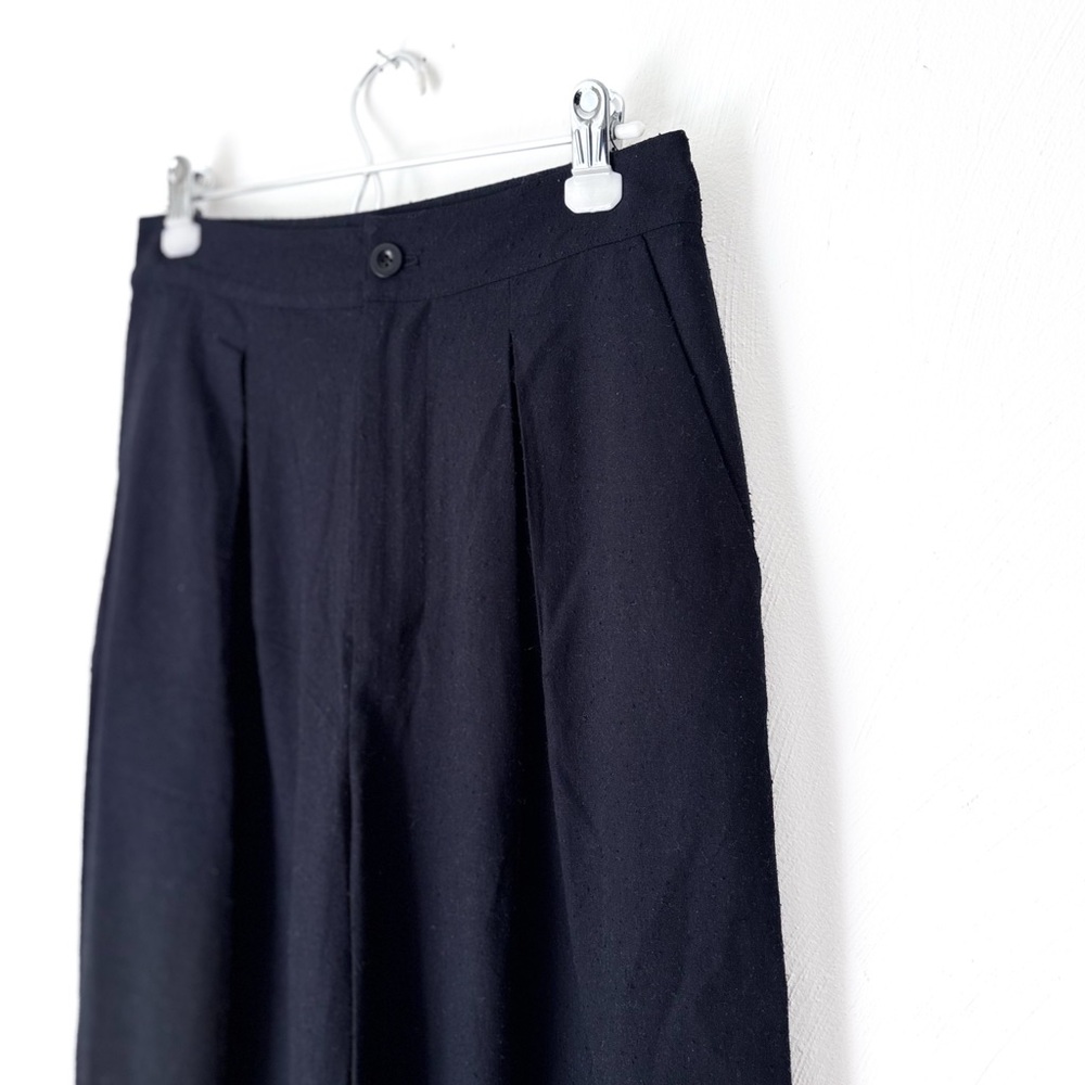 Jenni Kayne 100% Silk Textured Trousers (Silk Noil) Wide-Leg - Picture 3 of 6